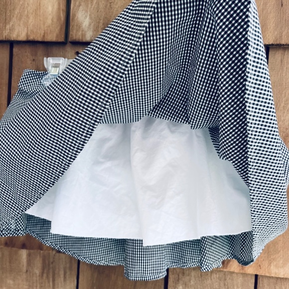 Aritzia Babaton Bandeau Ruffle Top Blouse Peplum Checkered Black White Size S - Picture 9 of 11